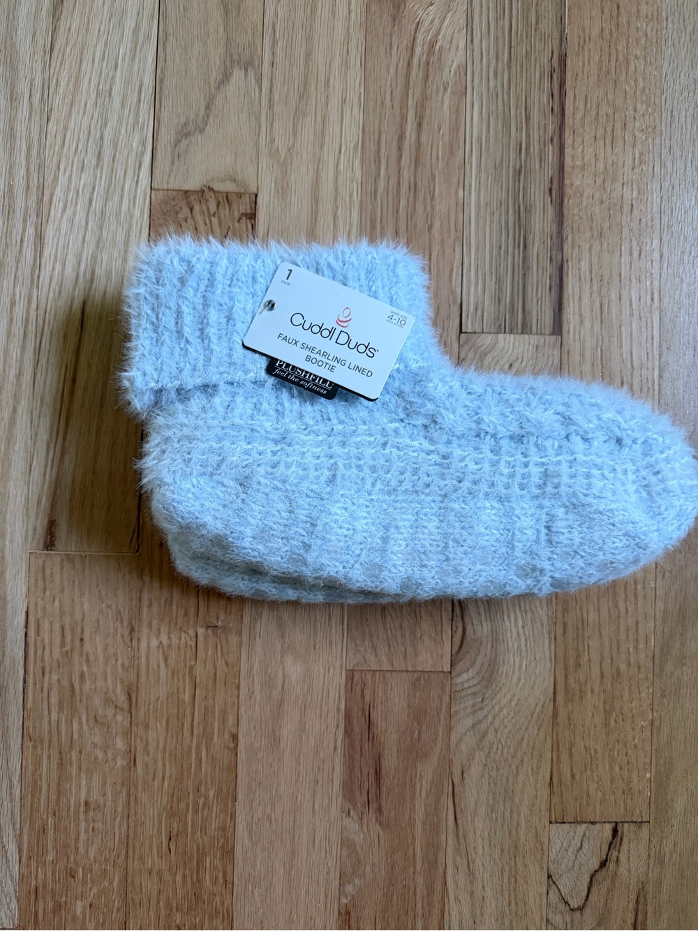 Cuddl Duds Faux Shearling Lined Slipper Bootie - Light Blue